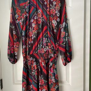 silk dress with elastic waist
